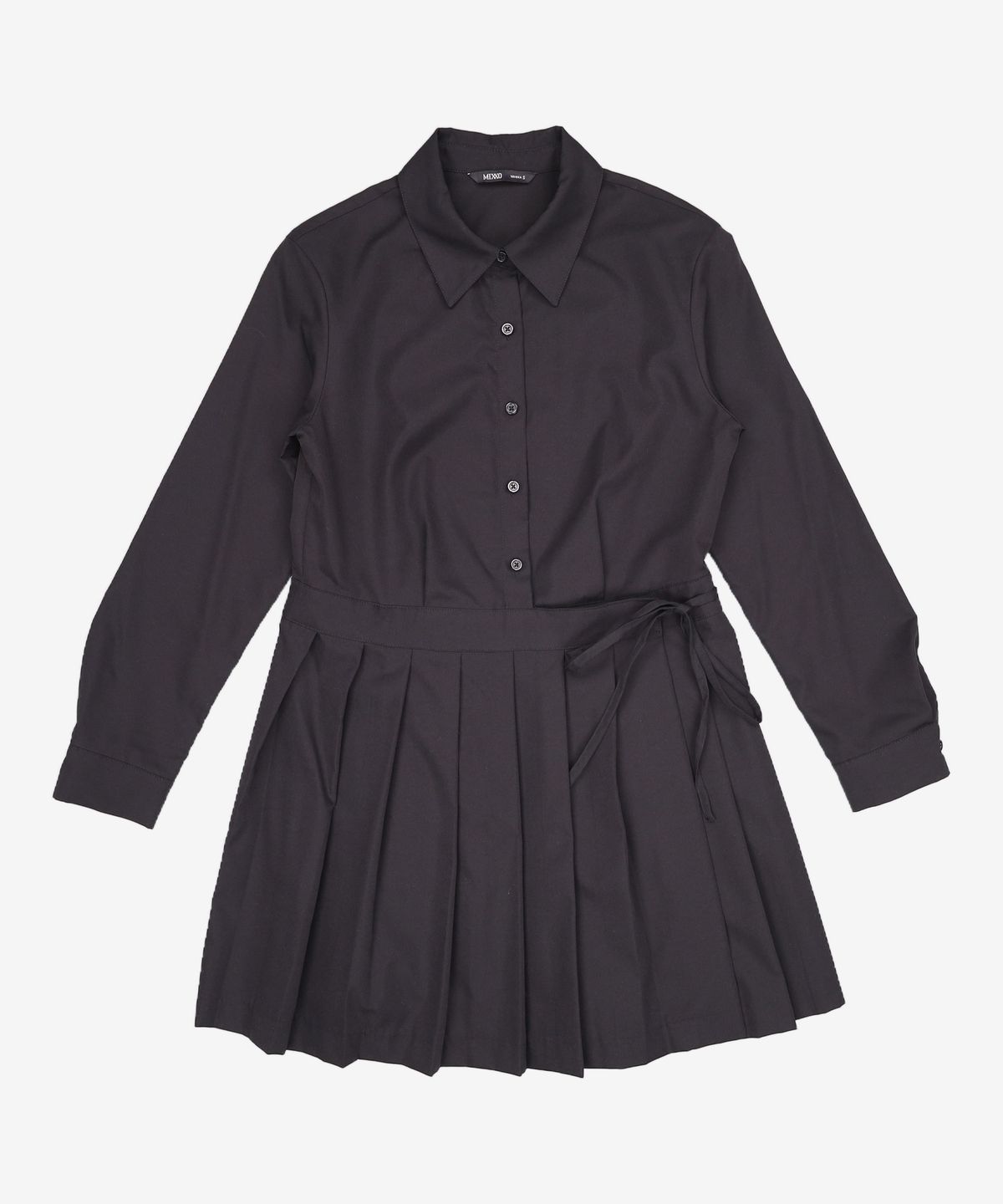 미쏘(MIXXO) 셔츠카라 플리츠 미니 원피스 MIWOWC212G S