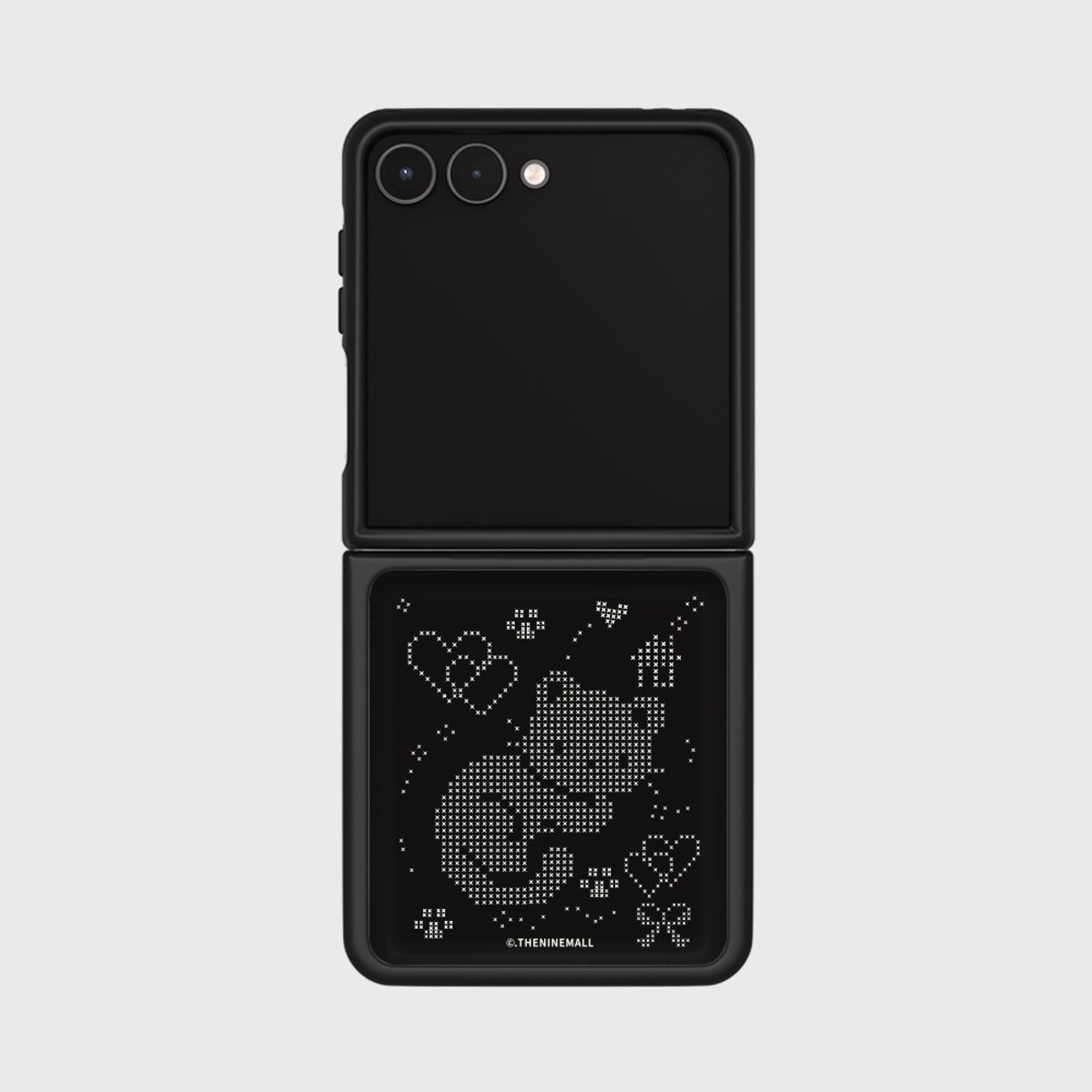 더나인몰(THE NINEMALL) hey cat stitch Z플립 블랙 에폭시 범퍼케이스
