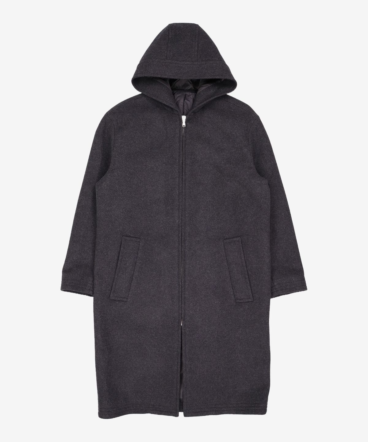 메종미네드(MAISON MINED) SOLID HOOD COAT (CHARCOAL) M