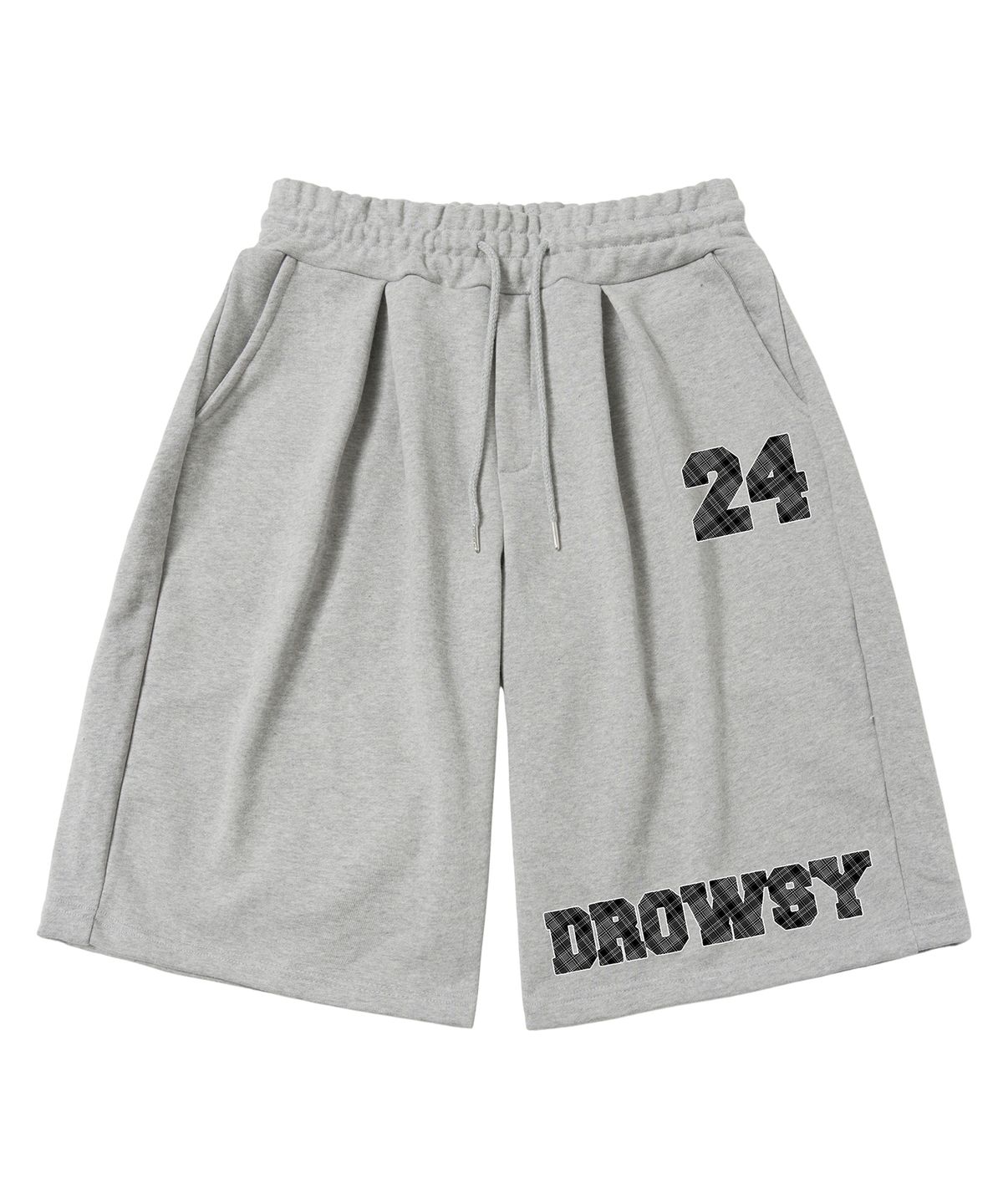드로우시(DROWSY) DW 24 체크 투턱 버뮤다 팬츠