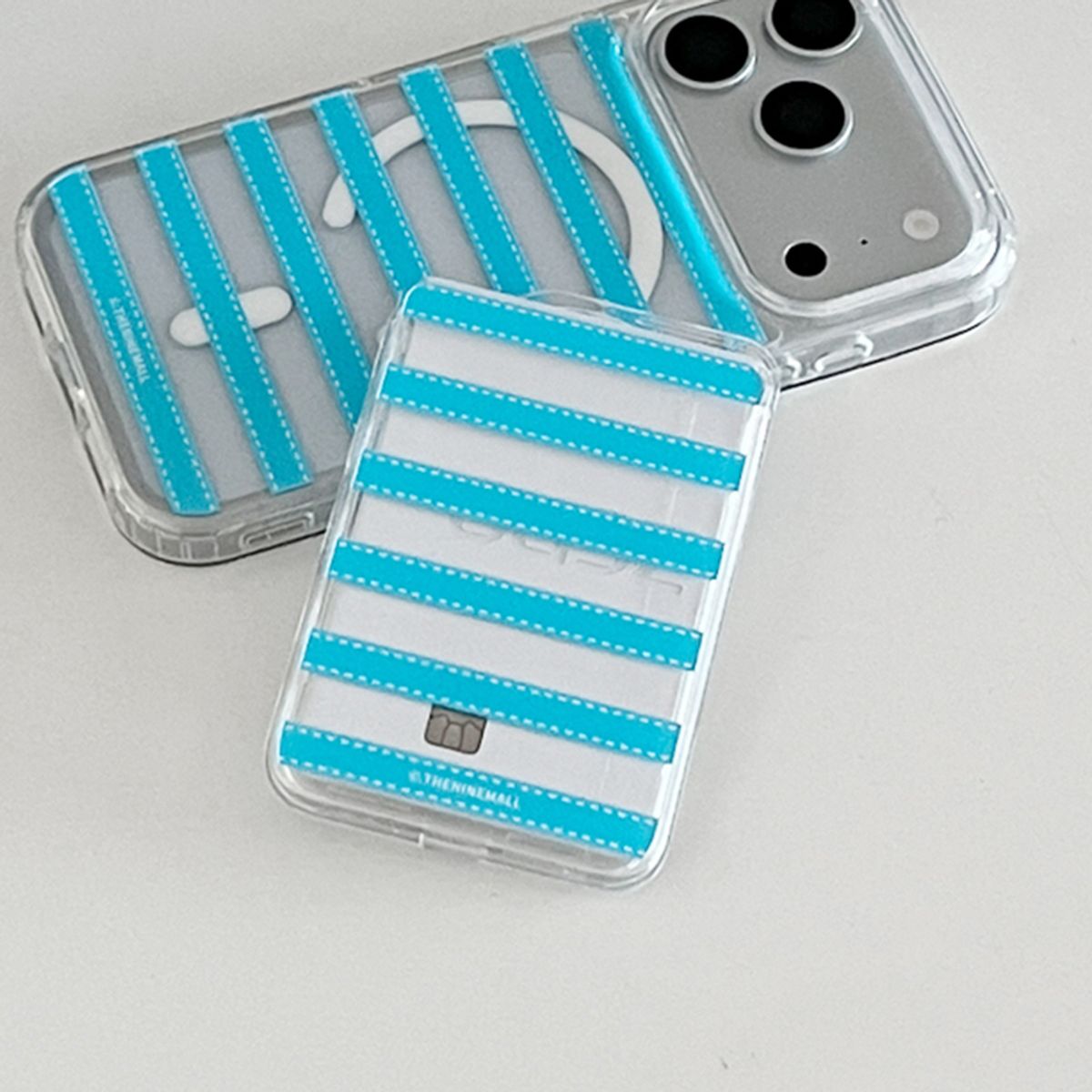 더나인몰(THE NINEMALL) stitch color stripe [맥세이프 투명 카드지갑]