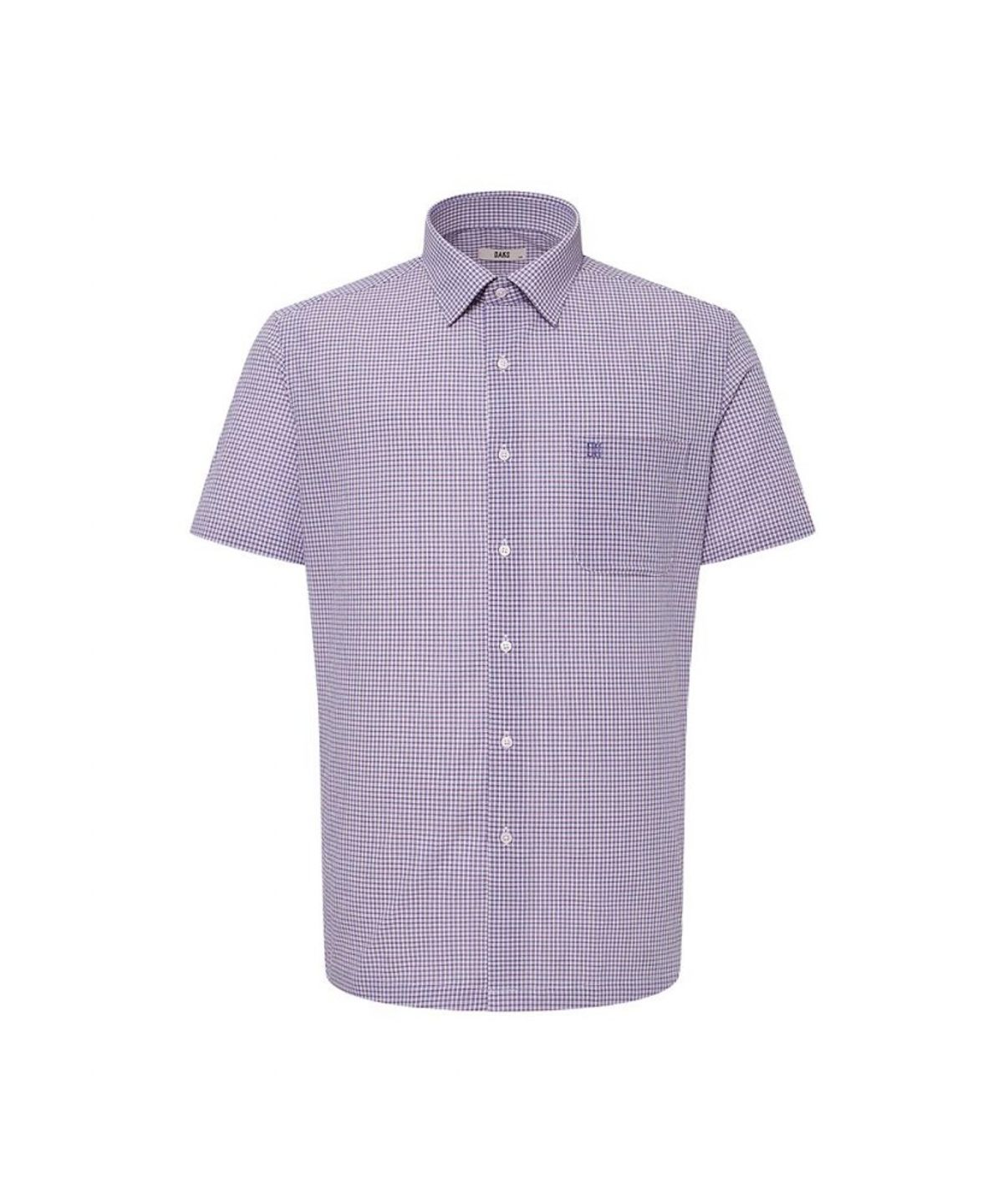 닥스셔츠(DAKS SHIRTS) 케어 면혼방 스몰체크 캐주얼 반팔셔츠 레귤러핏_DMS2SHCS104R1