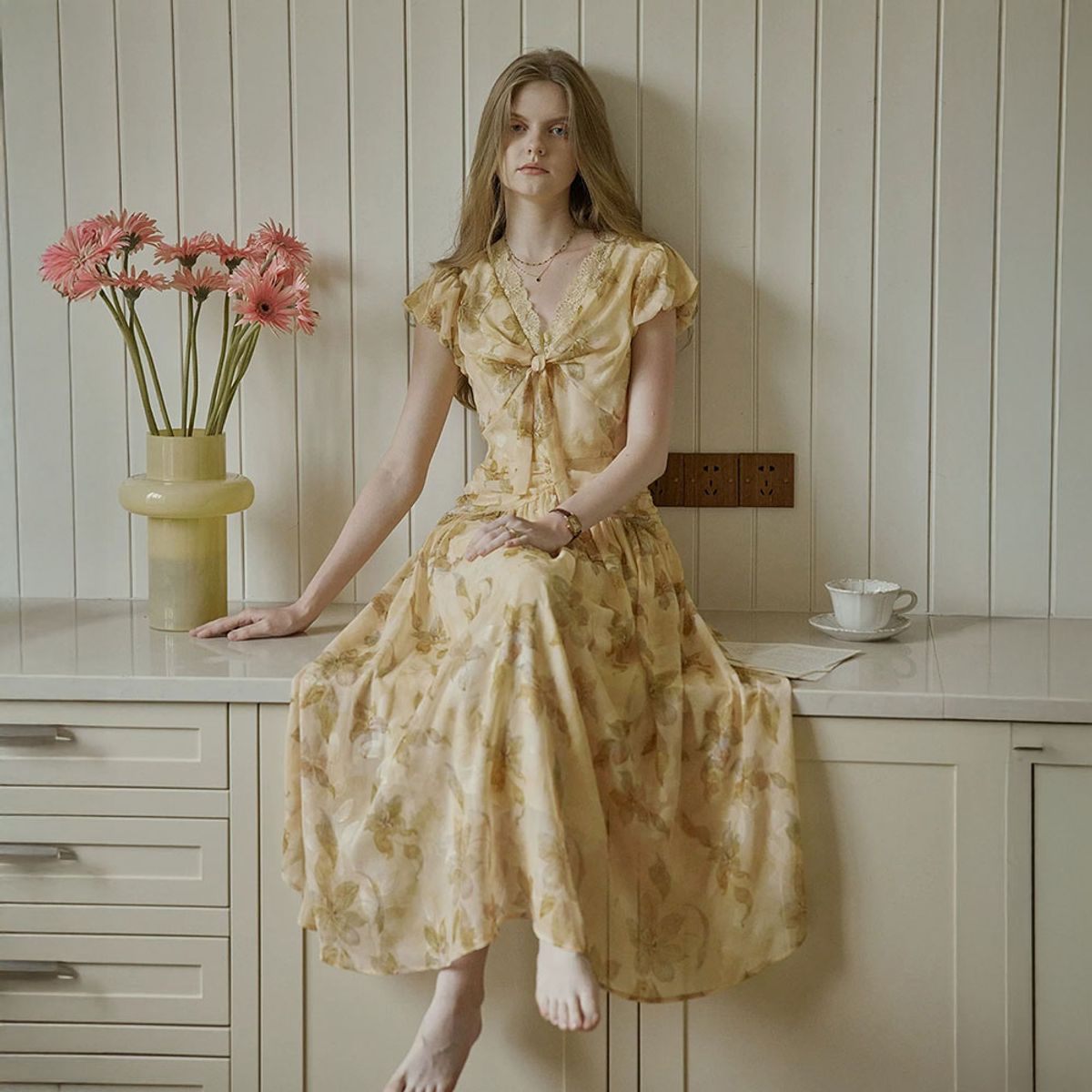 프라우드 마리(PROUD MARY) PM_Twisted lace floral dress