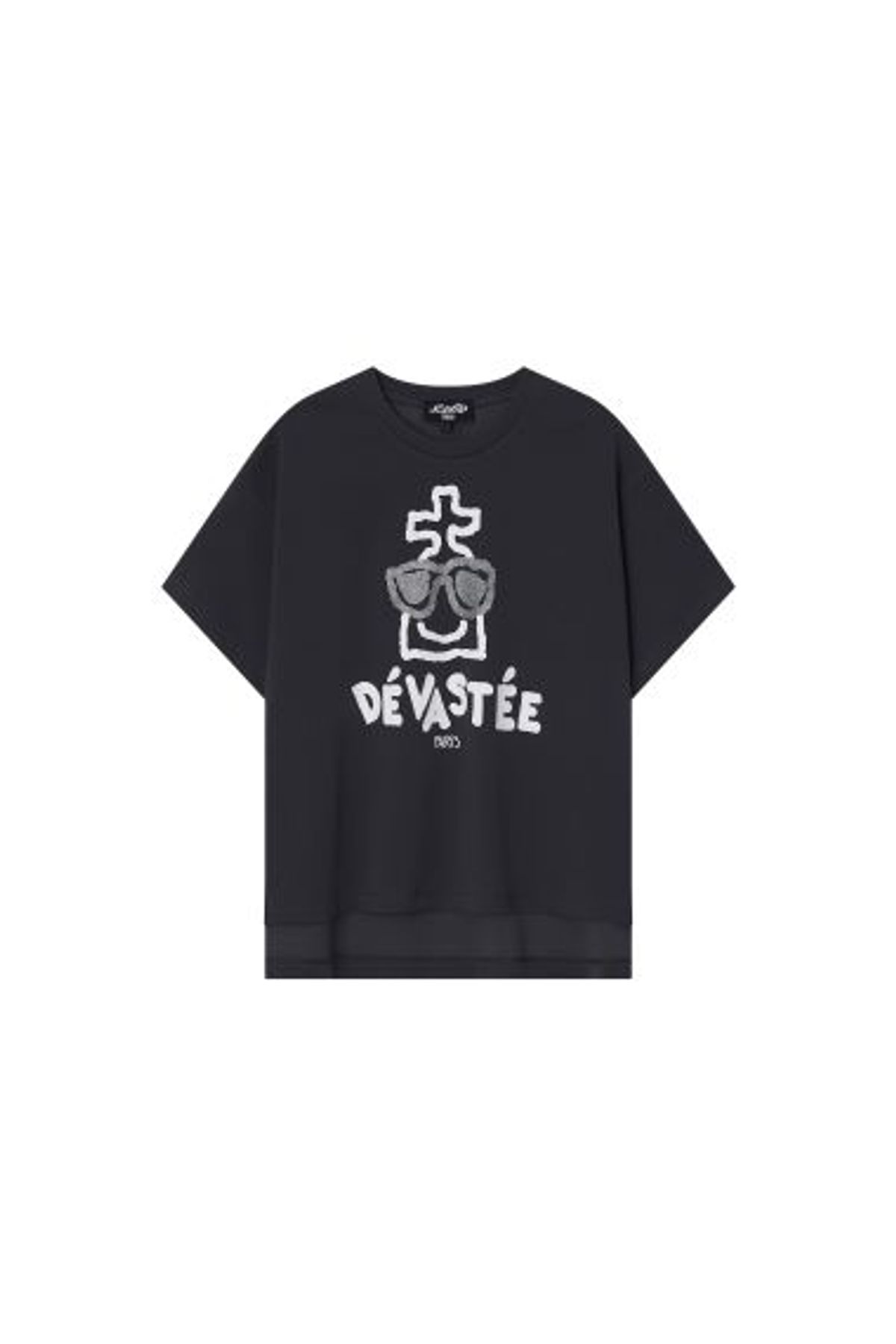 데바스테(DEVASTEE) 루즈핏 반팔 그래픽 티셔츠 (ZSFDVTP20CHA)