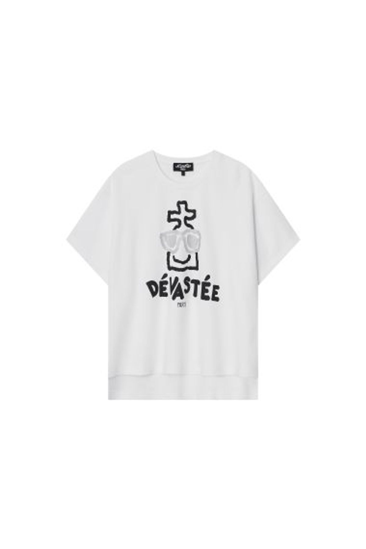 데바스테(DEVASTEE) 루즈핏 반팔 그래픽 티셔츠 (ZSFDVTP20WHT)