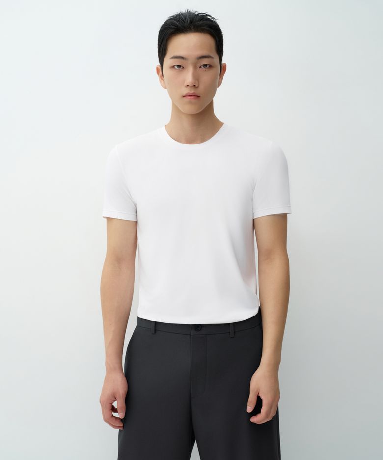 [힛탠다드] 크루 넥 반소매 언더셔츠 [화이트]