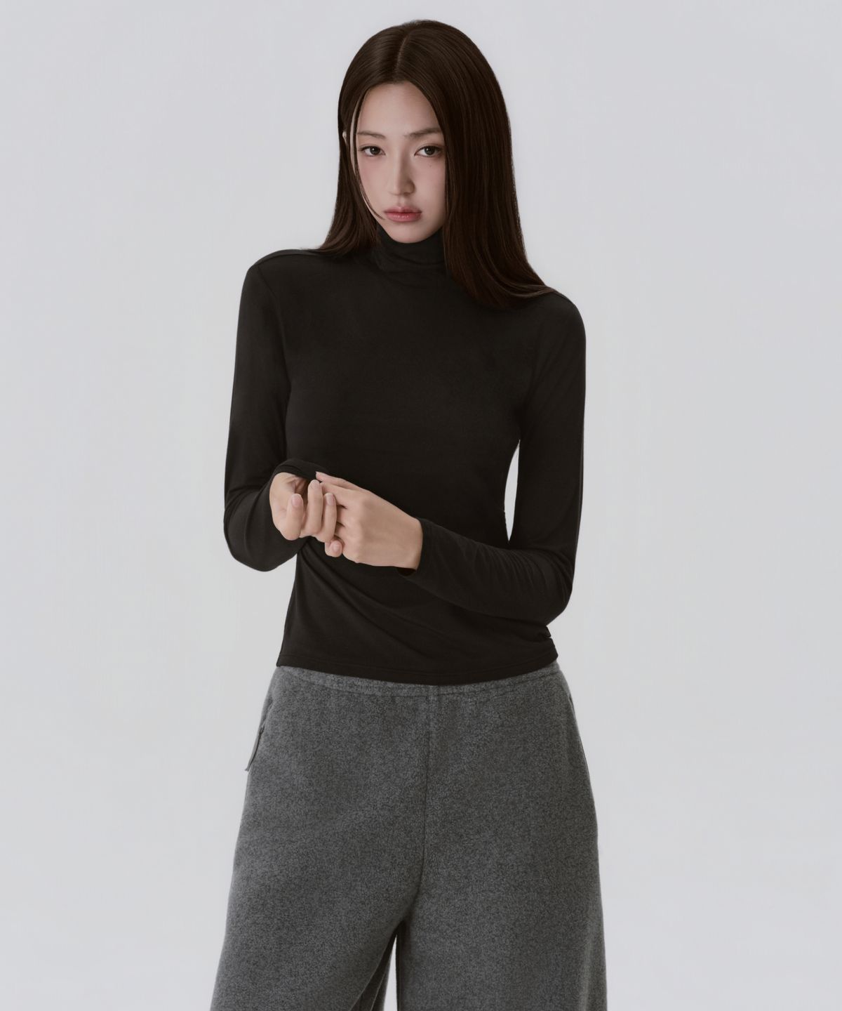 무신사 스탠다드 우먼(MUSINSA STANDARD WOMAN) [힛탠다드] 우먼즈 터틀 넥 긴소매 언더셔츠 [블랙]