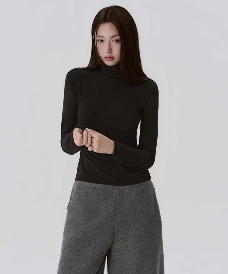 [힛탠다드] 우먼즈 터틀 넥 긴소매 언더셔츠 [블랙]