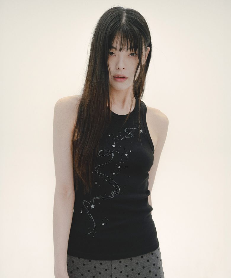 갤럭시 그래픽 탱크탑 블랙