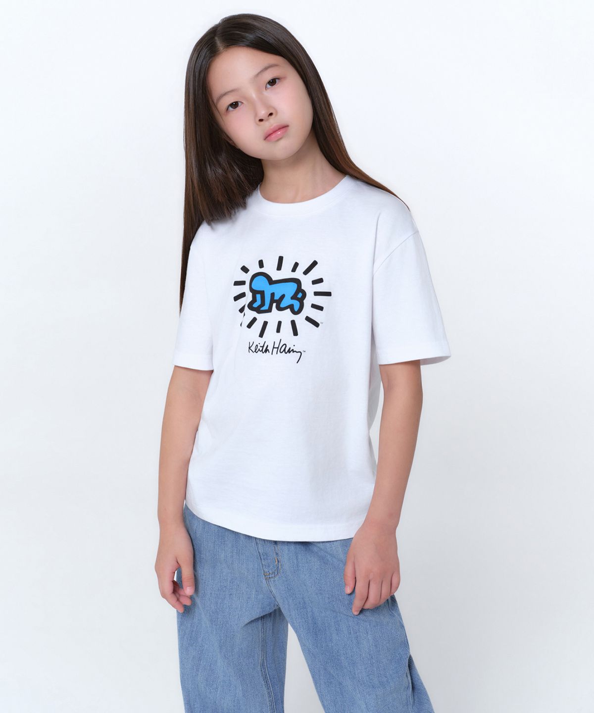 무신사 스탠다드 키즈(MUSINSA STANDARD KIDS) [키스 해링 컬렉션] Radiant Baby 티셔츠 [화이트]
