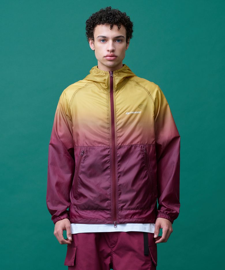 Unisex Gradient Windbreaker High Neck Jumper_Red