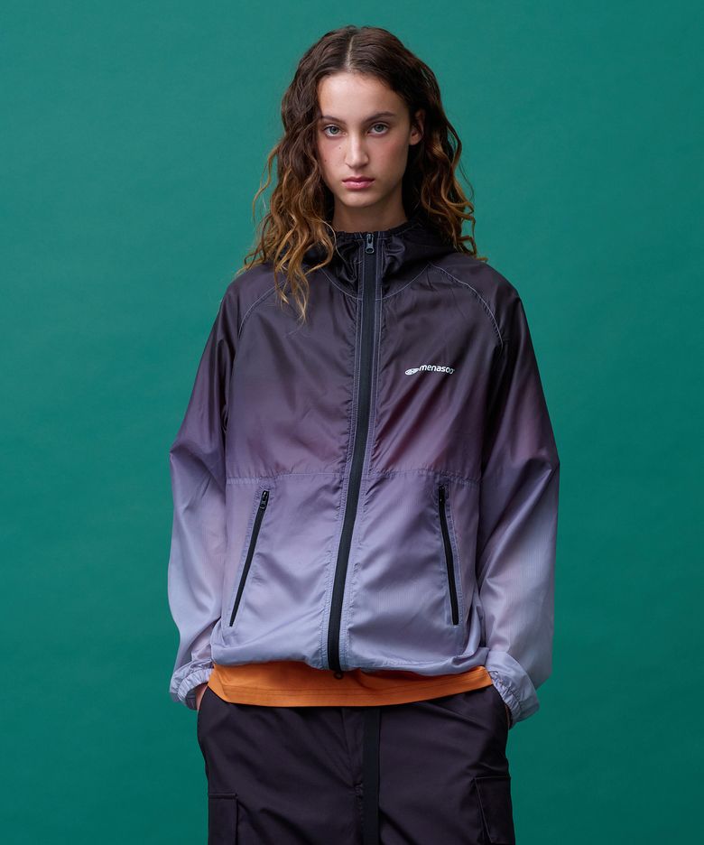 Unisex Gradient Windbreaker High Neck Jumper_Black