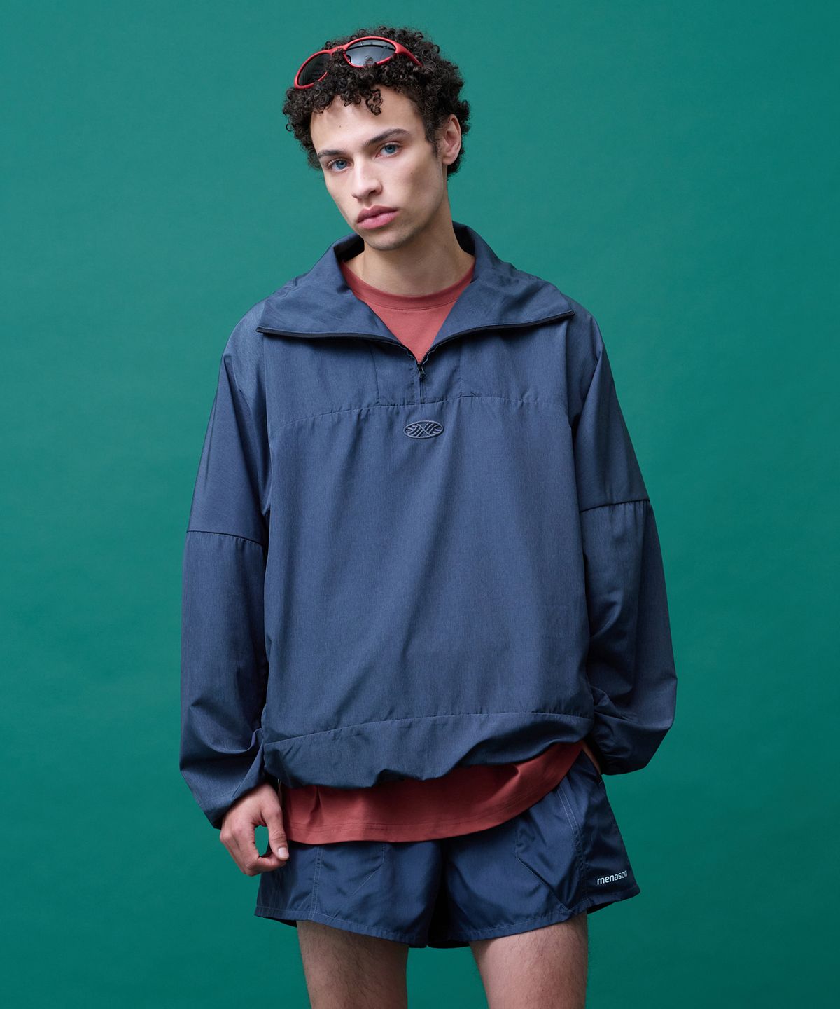 미나수(MENASOO) Unisex Easy Move Half Zip_Navy