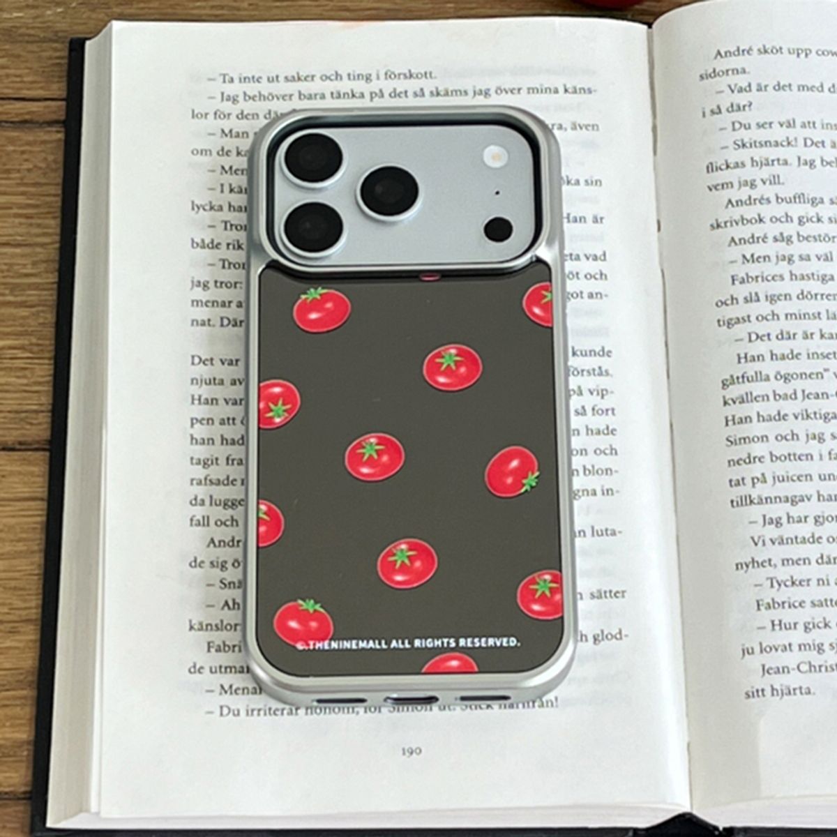 더나인몰(THE NINEMALL) mini tomato pattern [블랙미러 실버 맥세이프 범퍼케이스]