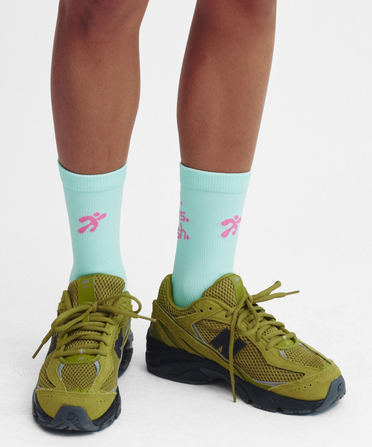 미나수(MENASOO) Flow Running Crew Socks_Mint