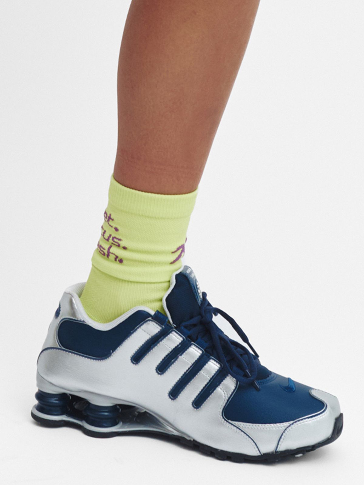 미나수(MENASOO) Flow Running Crew Socks_Lime