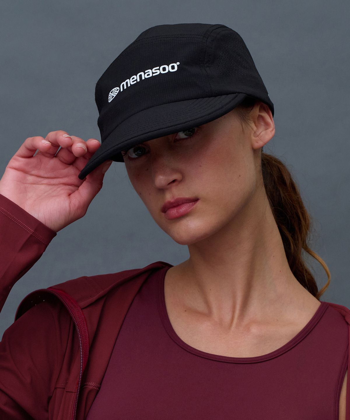 미나수(MENASOO) MNS Running Sports Short Brim Cap_Black