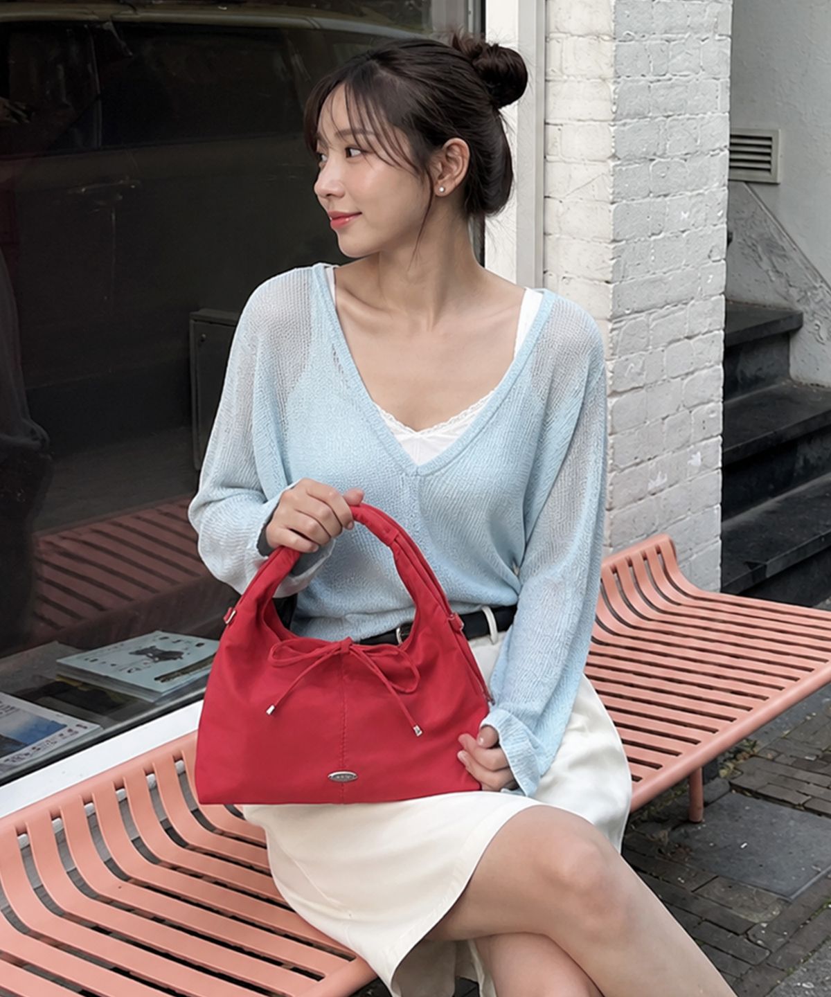 탈리(TALLI) 코지 플레인 토트백_레드