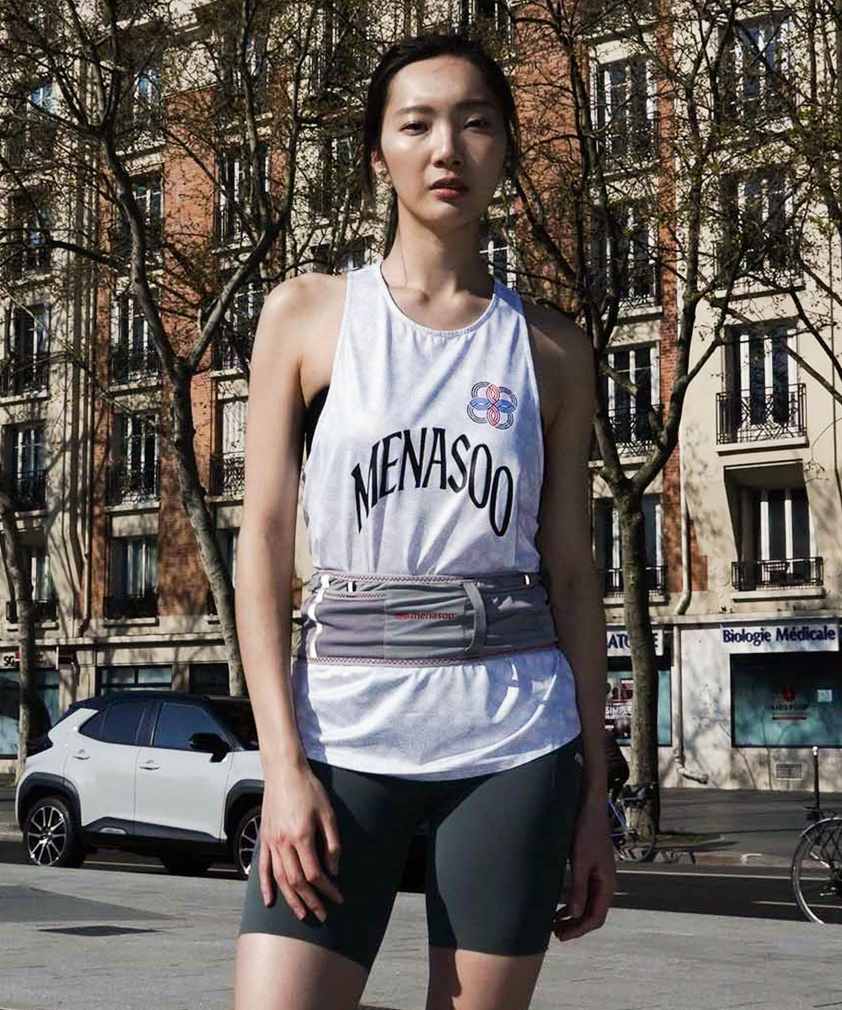 미나수(MENASOO) Unisex Icon Running Singlet_White