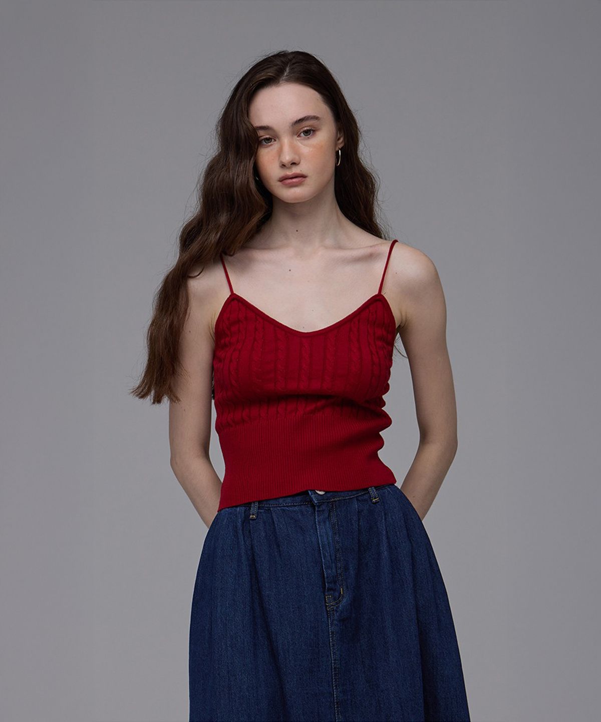 더밀루이(THEMILUI) Cable sleeveless knit top (5color)