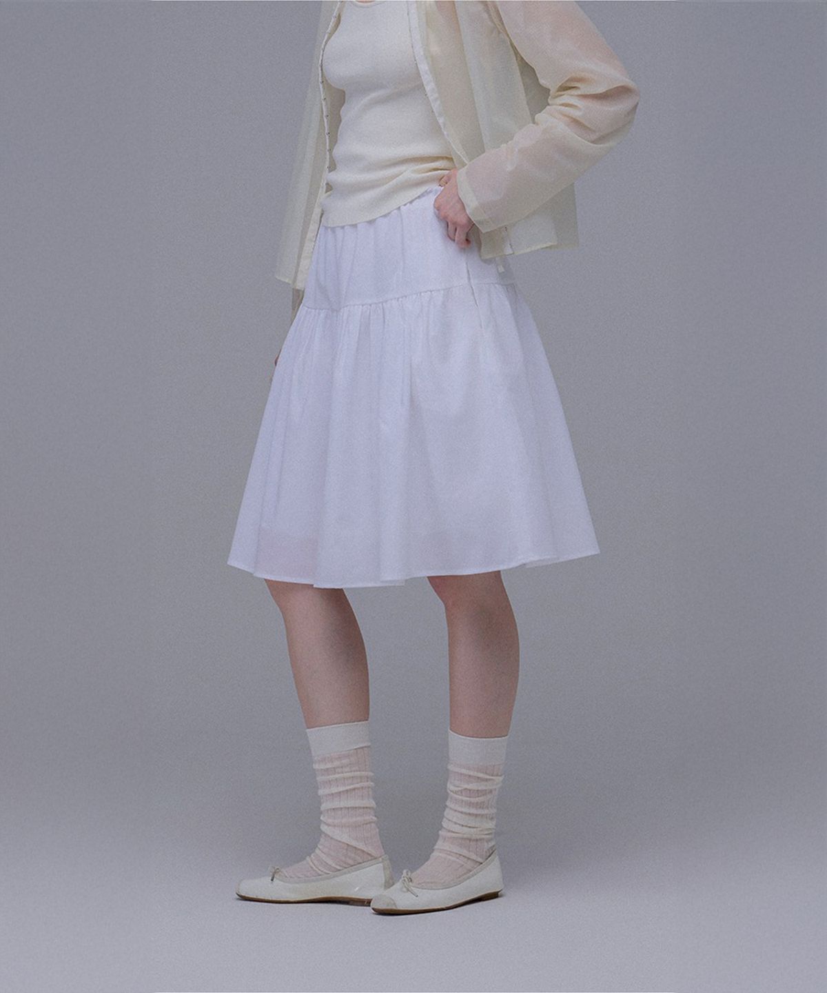 더밀루이(THEMILUI) Atte Skirt (White)
