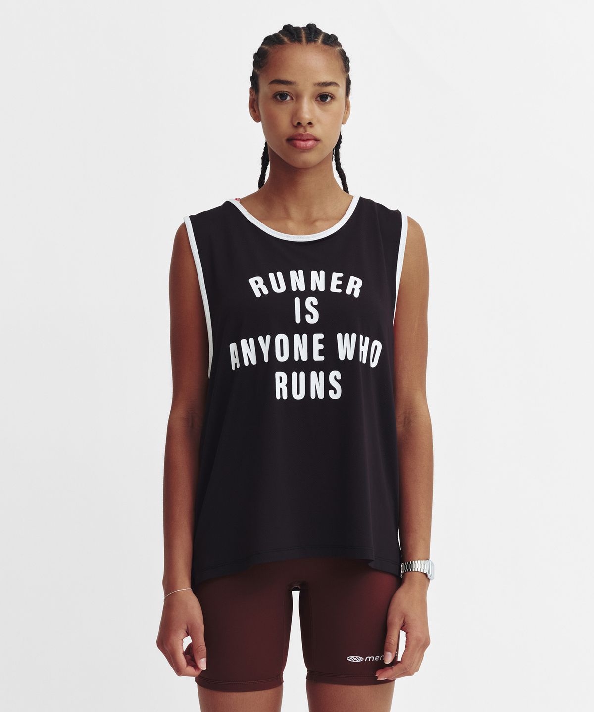 미나수(MENASOO) Mesh Runner Club Sleeveless Top_Black