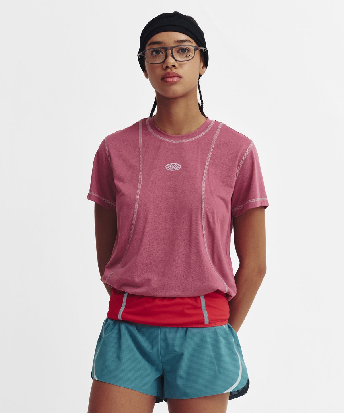 미나수(MENASOO) Sports Fit Contrast Stitch Short Sleeve T Shirt_Pink