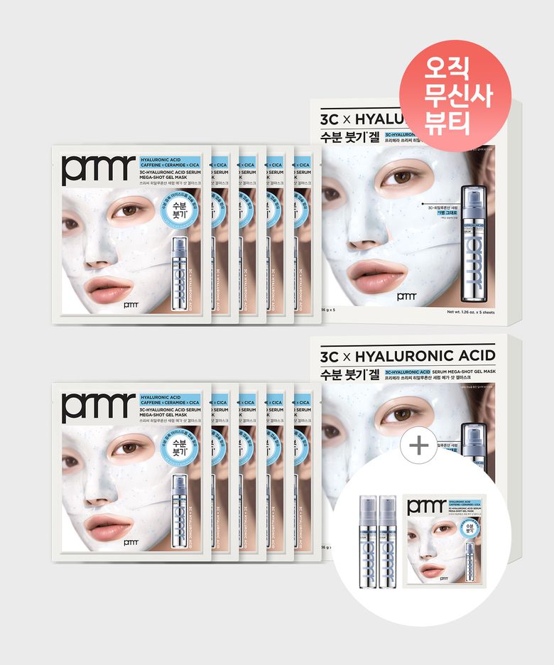 [듀오] 쓰리씨-히알루론산 세럼 메가 샷 겔마스크 세트 (36g*5) x 2