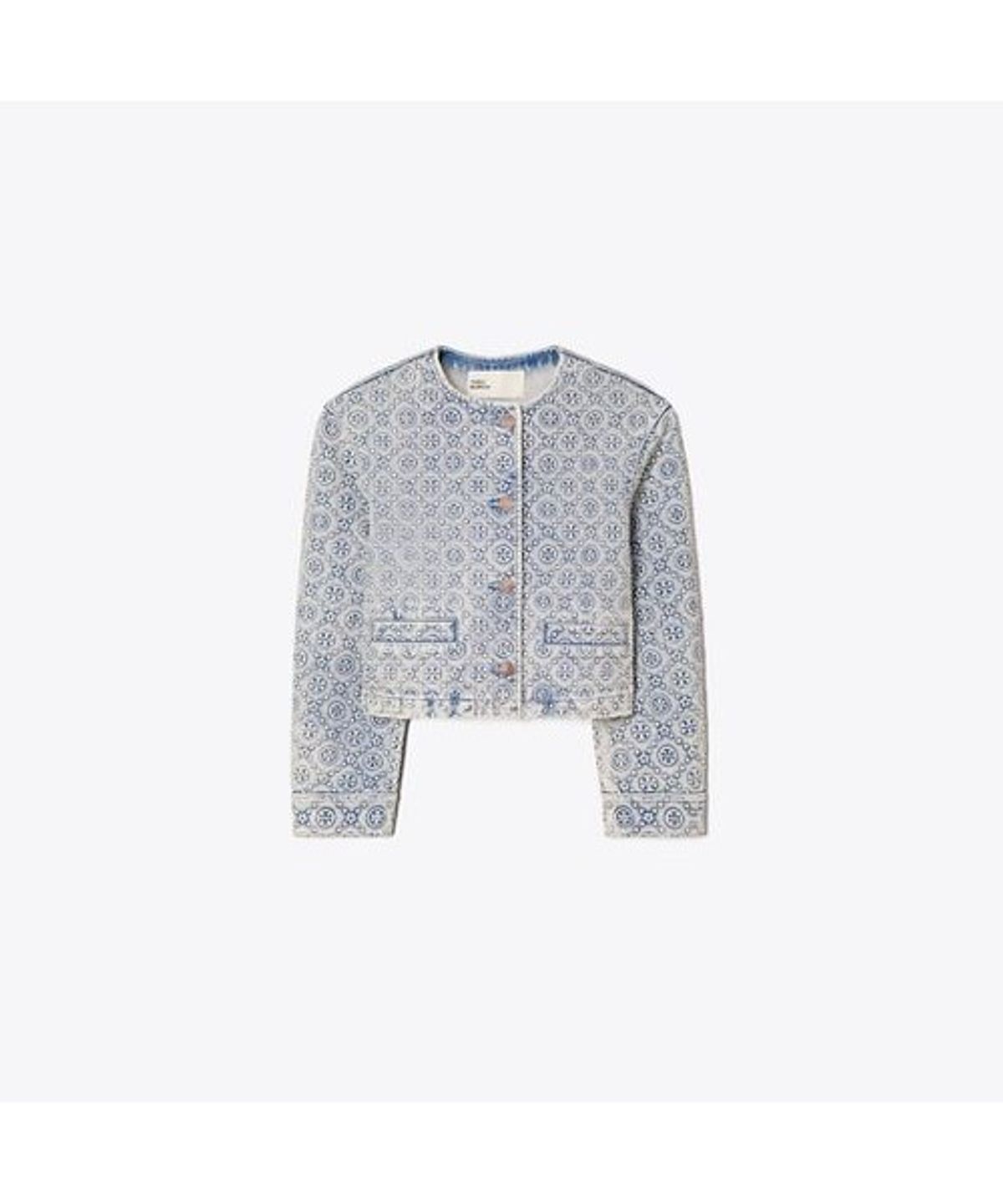 토리버치(TORYBURCH) 티 모노그램 데님 자켓 - 블리치드 워시 티 모노그램