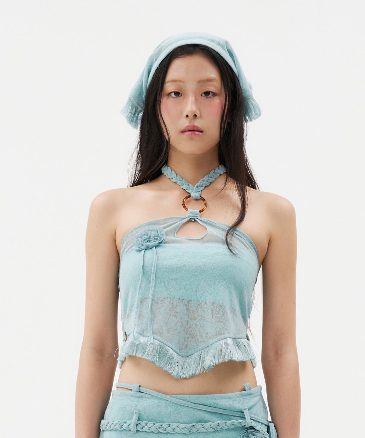 루펀(LOOFUN) Corsage Halter Sleeveless / 코사지 홀터 슬리브리스 [Mint]