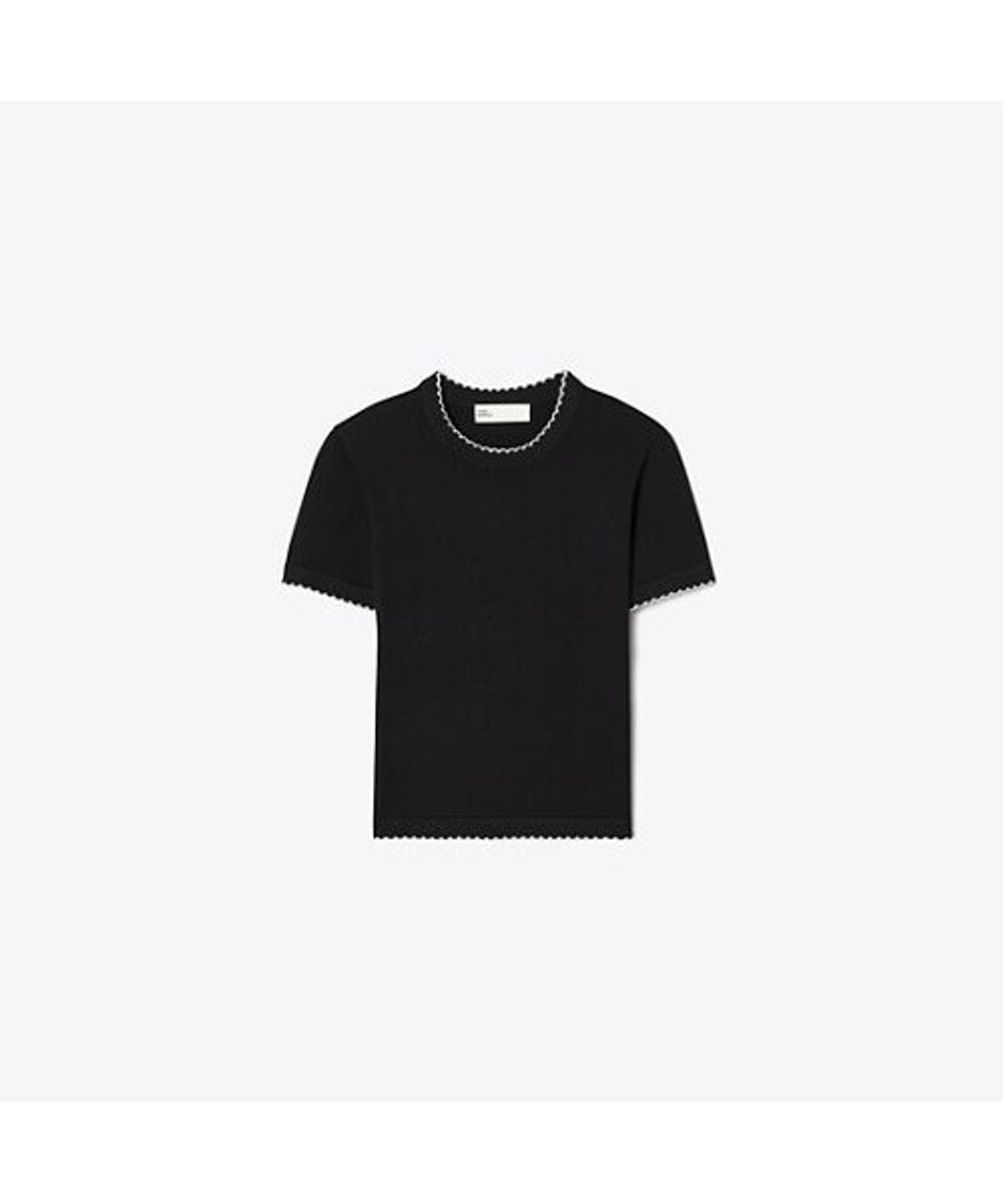 토리버치(TORYBURCH) 울 스캘럽 탑 - 블랙 / 뉴 아이보리