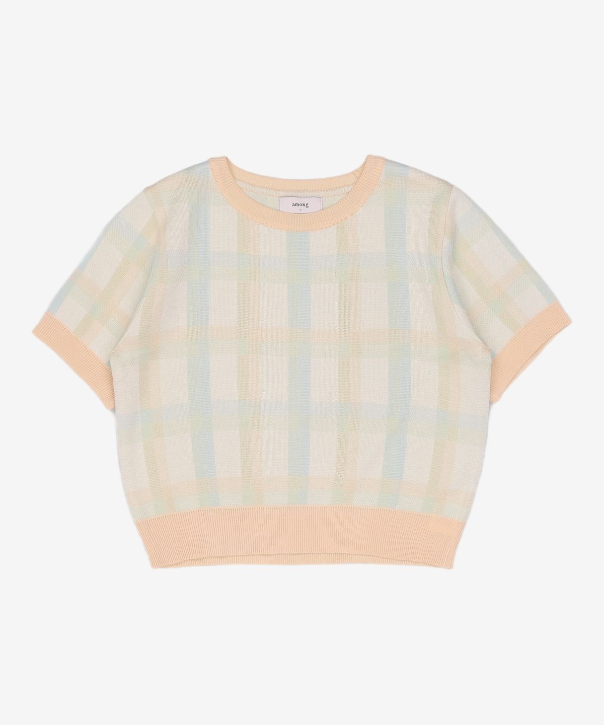어몽(AMONG) A SPRING CHECK KNIT_IVORY S