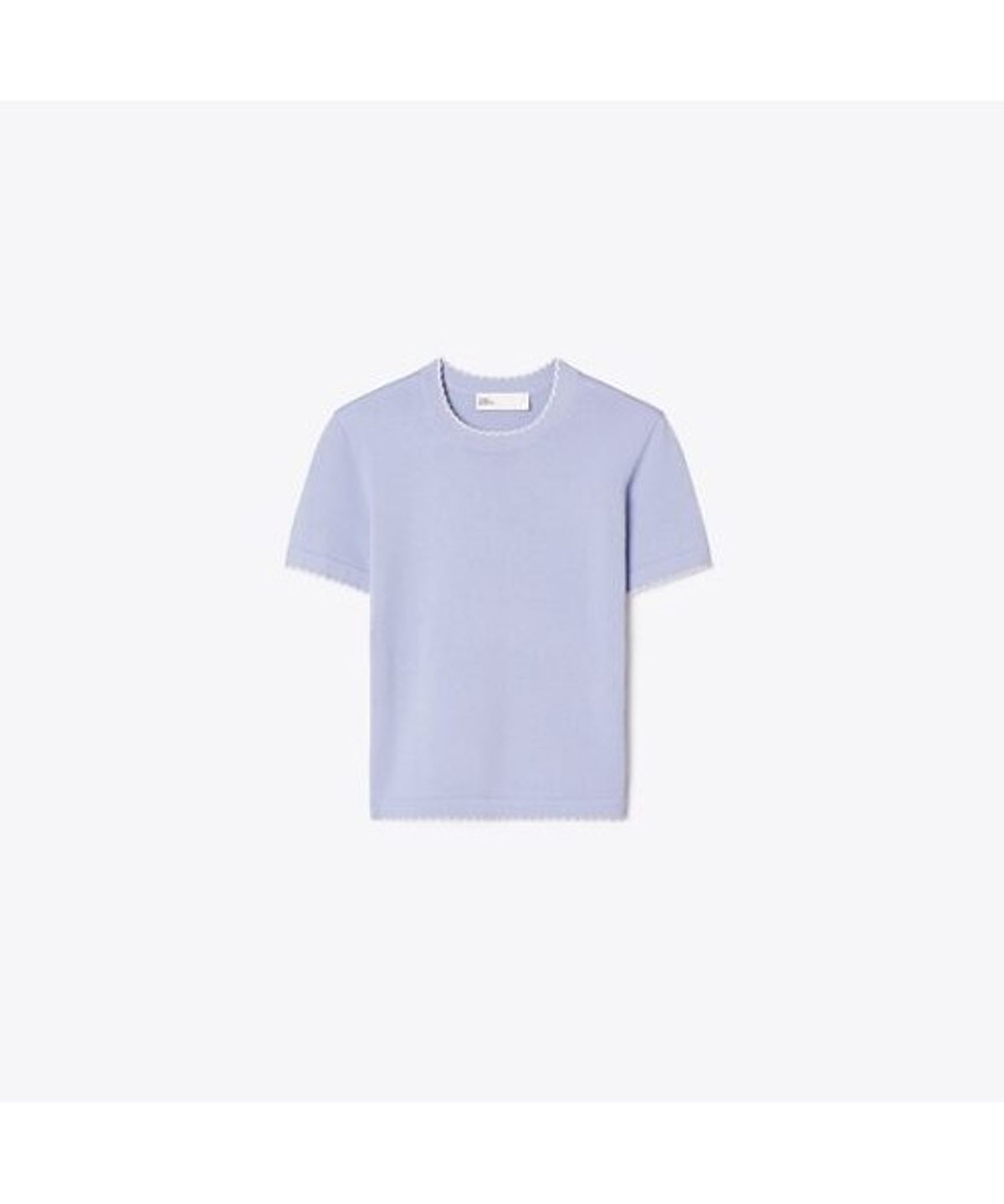 토리버치(TORYBURCH) 울 스캘럽 탑 - 페일 블루 / 뉴 아이보리