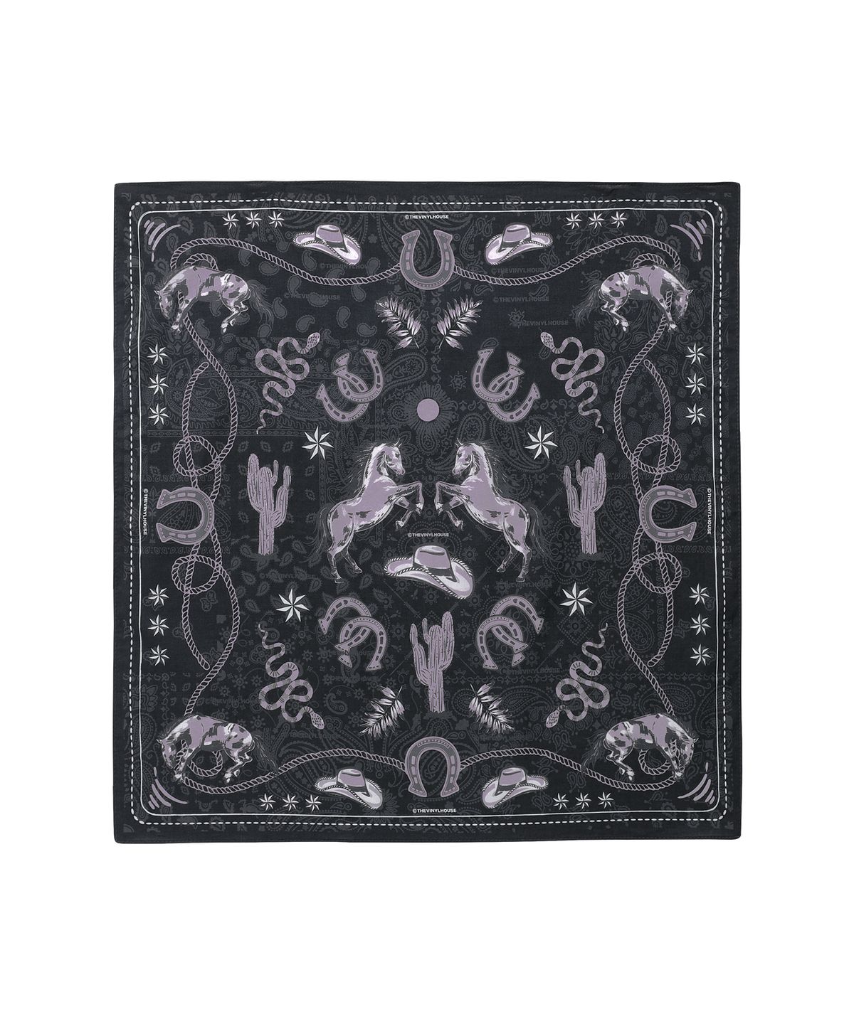 더바이닐하우스(THEVINYLHOUSE) TVH WESTERN PATTERN BANDANA BLACK