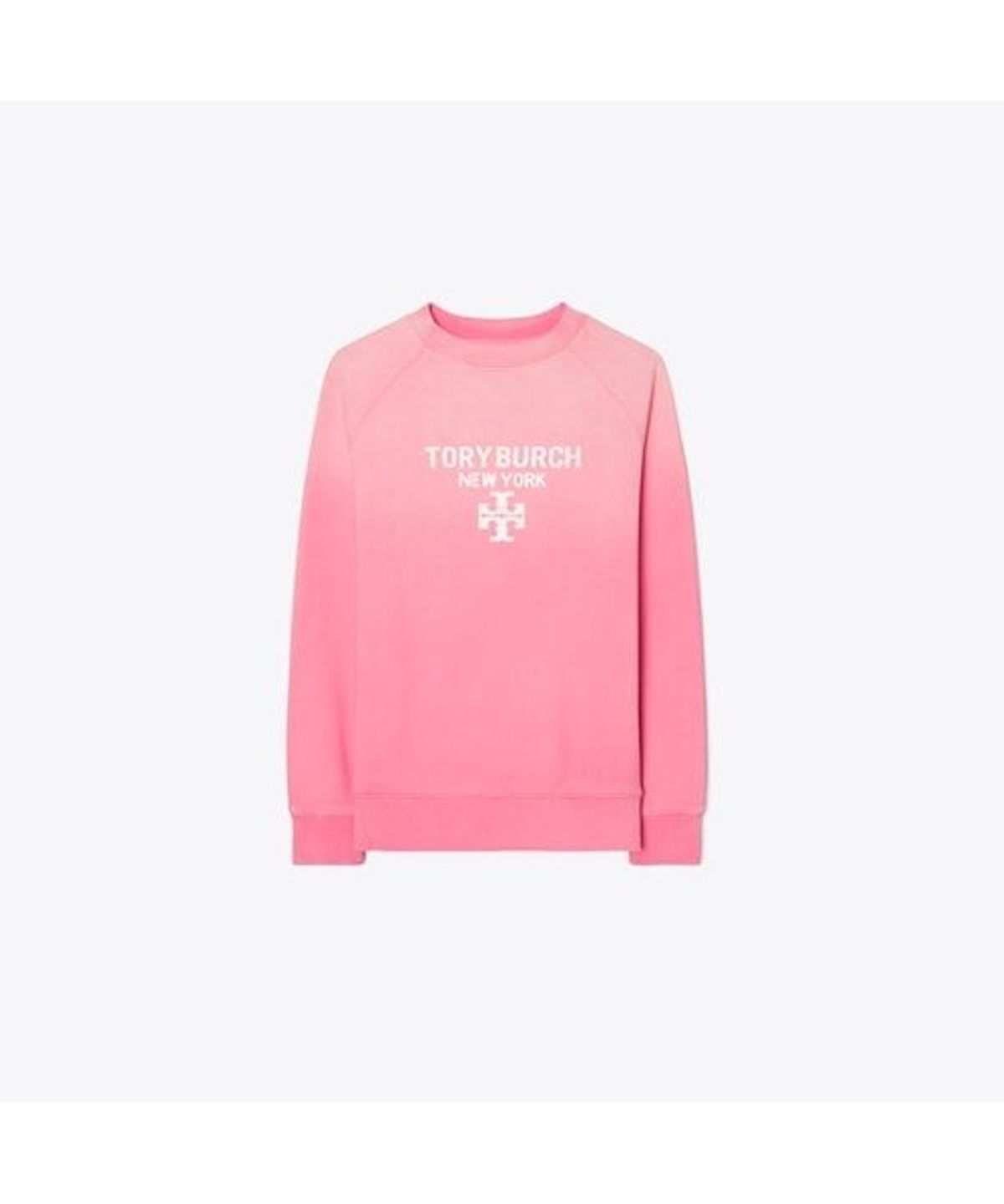 토리버치(TORYBURCH) 디스트레스드 코튼 스웨셔츠 - 비비드 버블검