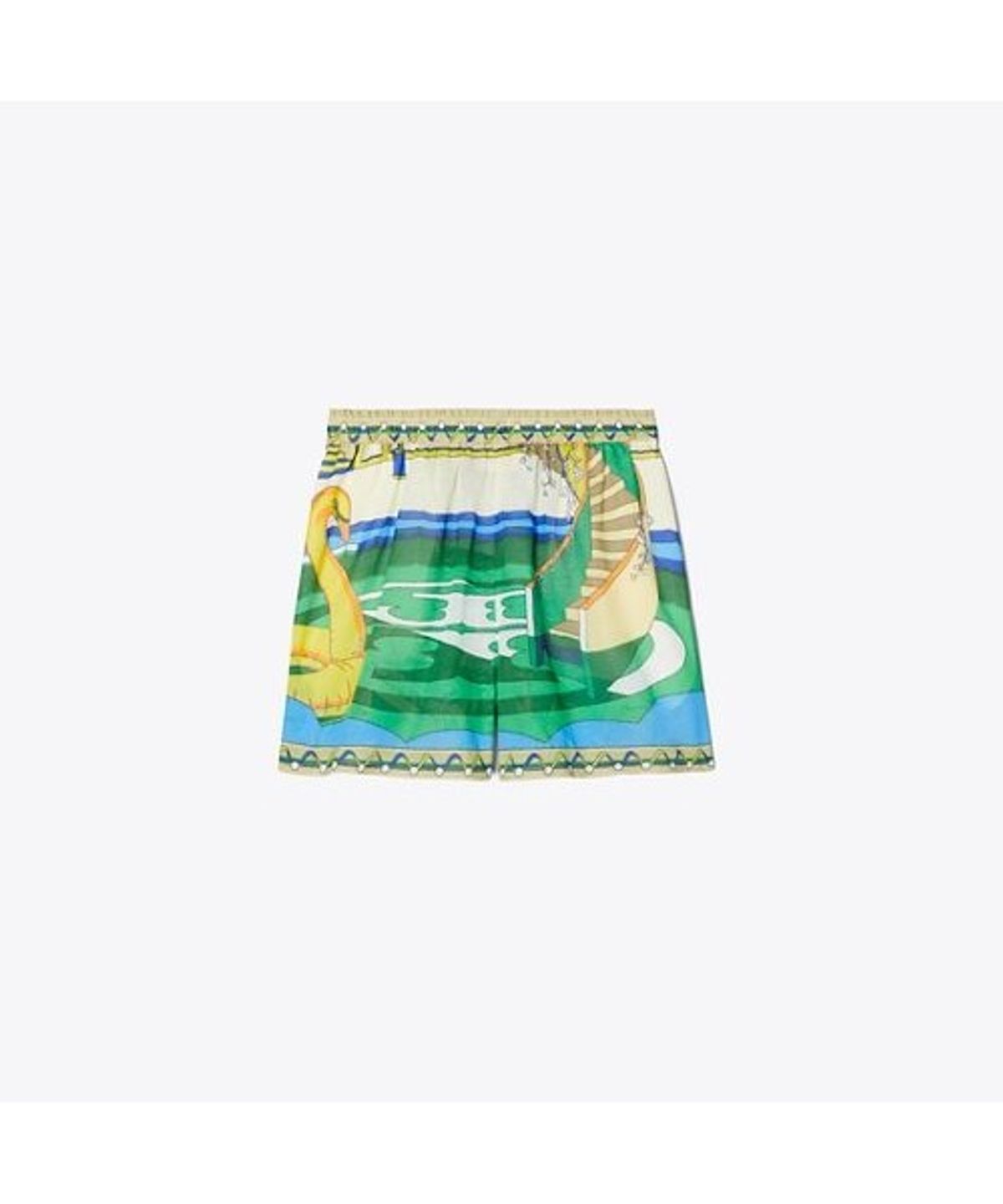 토리버치(TORYBURCH) 프린티드 캠프 쇼츠 - 더 풀 블루