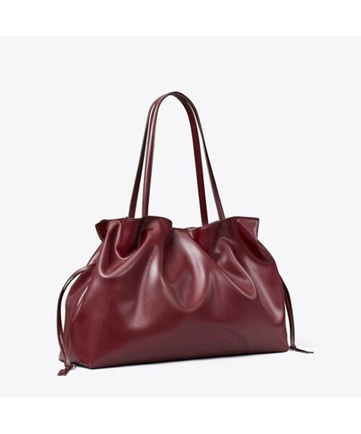 토리버치(TORYBURCH) 엘라 리사이클 드로스트링 토트 - 멀롯