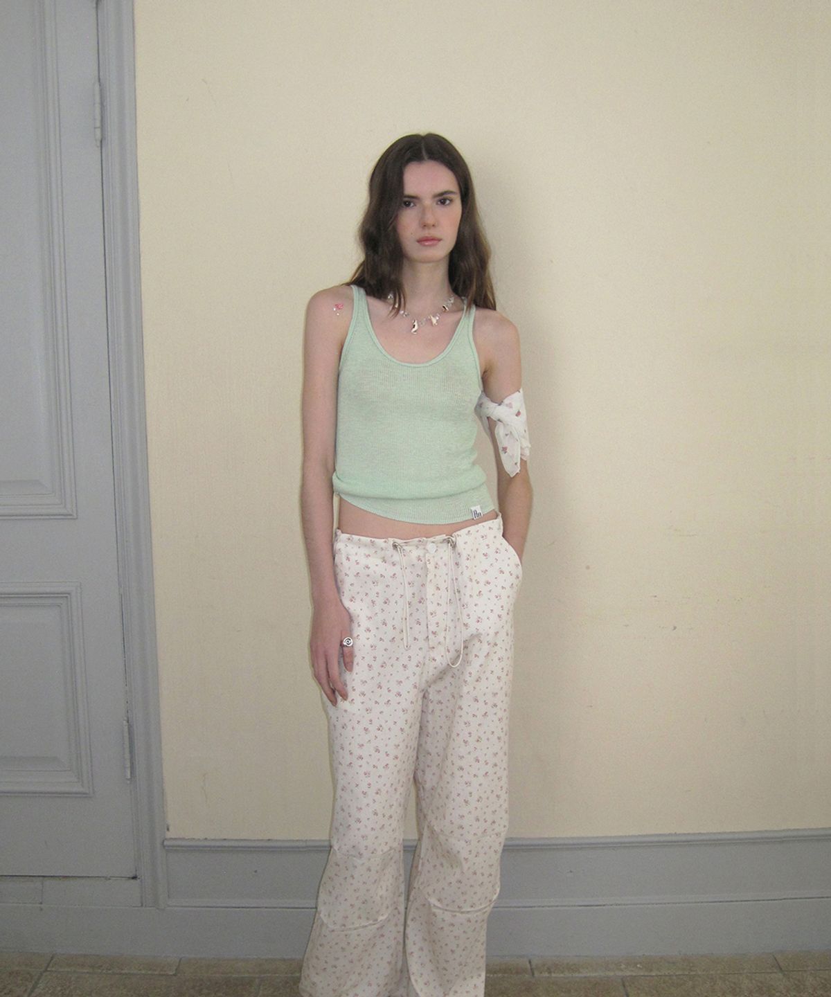 어패럴아카이브(APPAREL ARCHIVE) Halo layered knit sleeveless - Mint