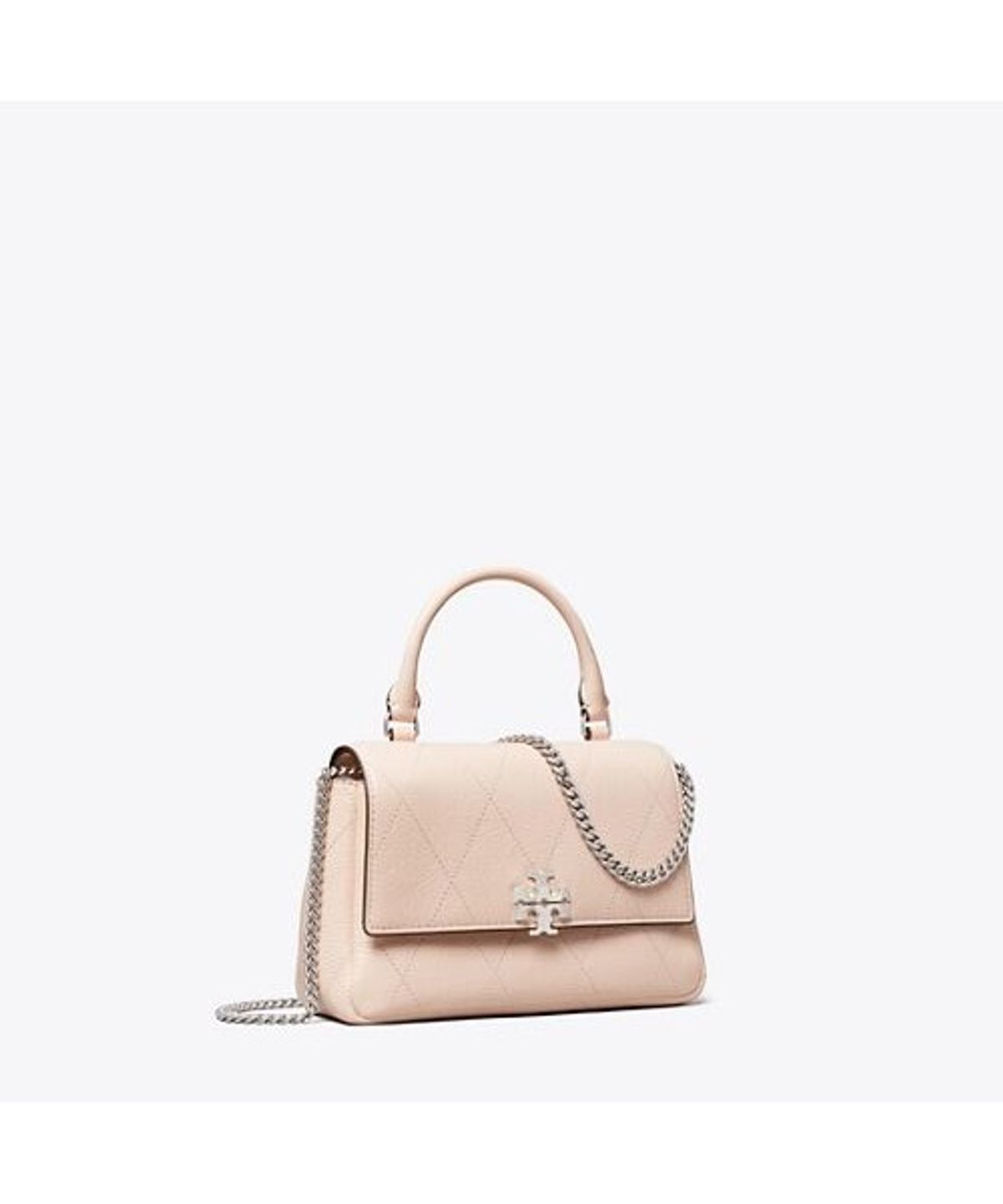토리버치(TORYBURCH) 찰리 퀼티드 탑 핸들 체인 월렛 - 소프트 핑크