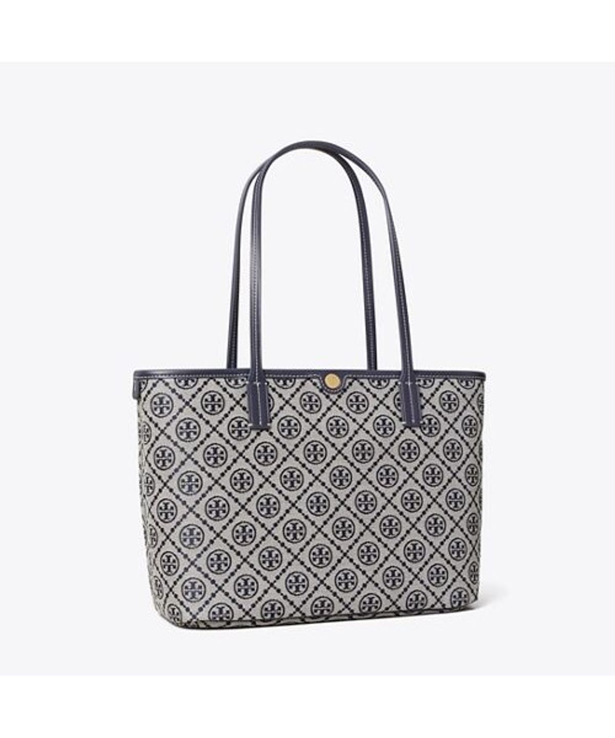 토리버치(TORYBURCH) 티 모노그램 스몰 집 토트 - 토리 네이비