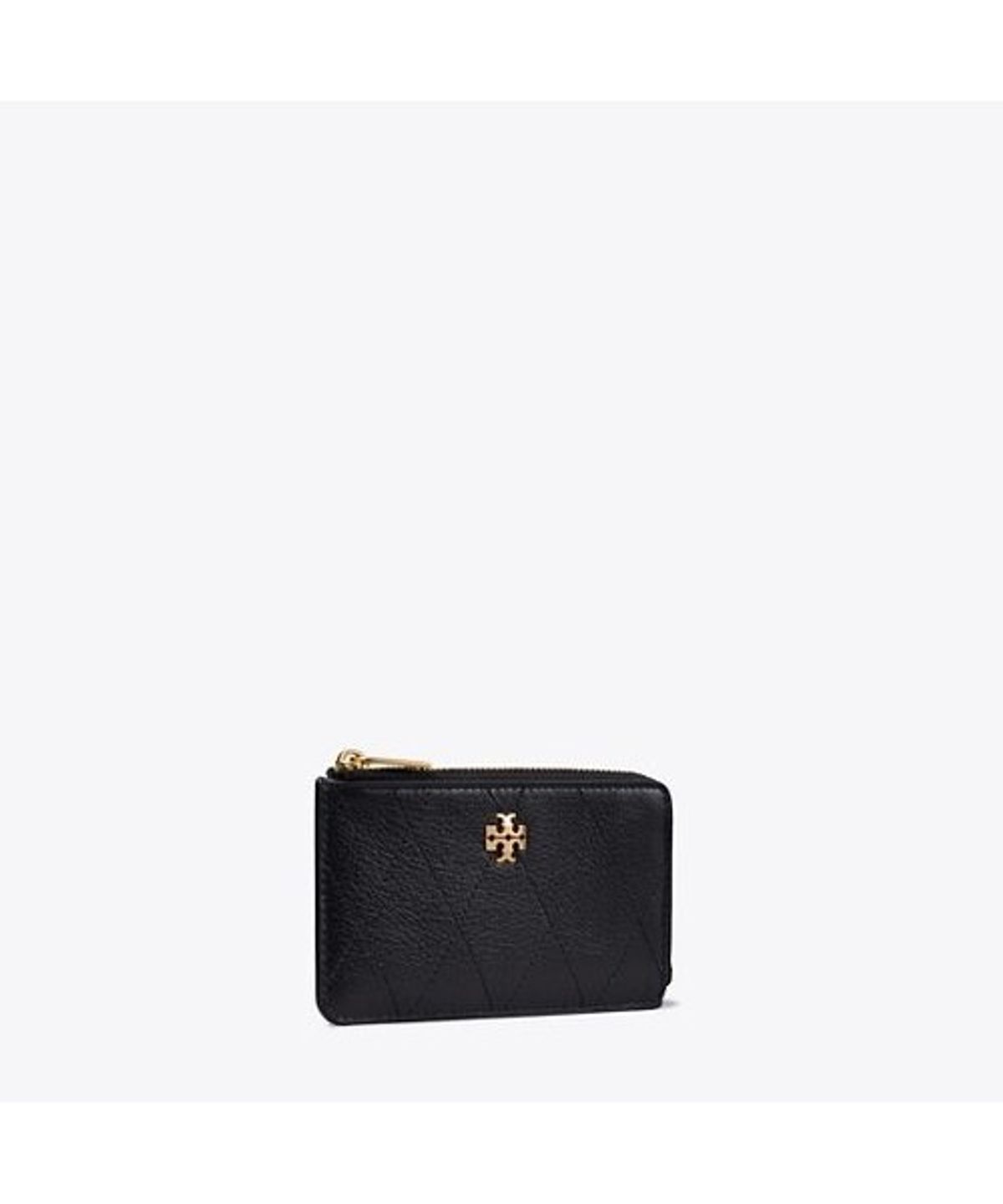 토리버치(TORYBURCH) 찰리 퀼티드 집 카드 케이스 - 블랙 / 참