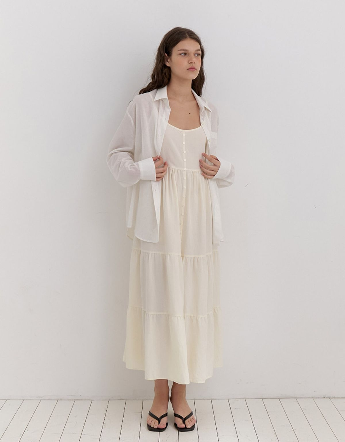 카인더베이비(KINDABABY) linen bloom dress - lemon butter