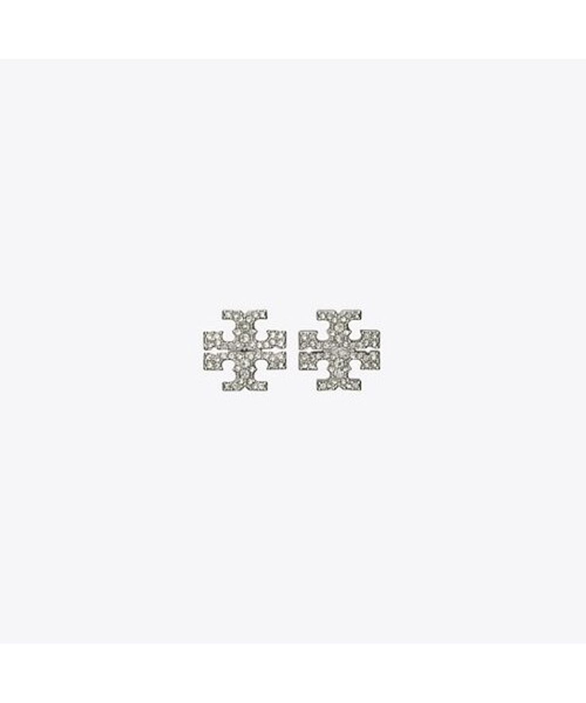 토리버치(TORYBURCH) 아이콘 파베 스터드 이어링 - 토리 실버 / 크리스탈