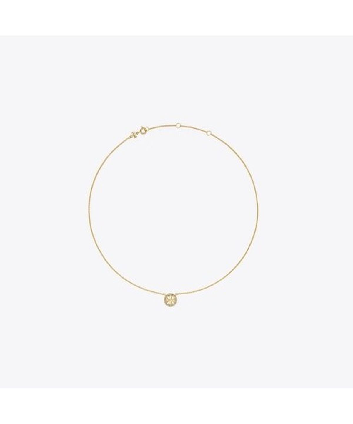 토리버치(TORYBURCH) 아이콘 파베 펜던트 네크레이스 - 토리 골드 / 크리스탈