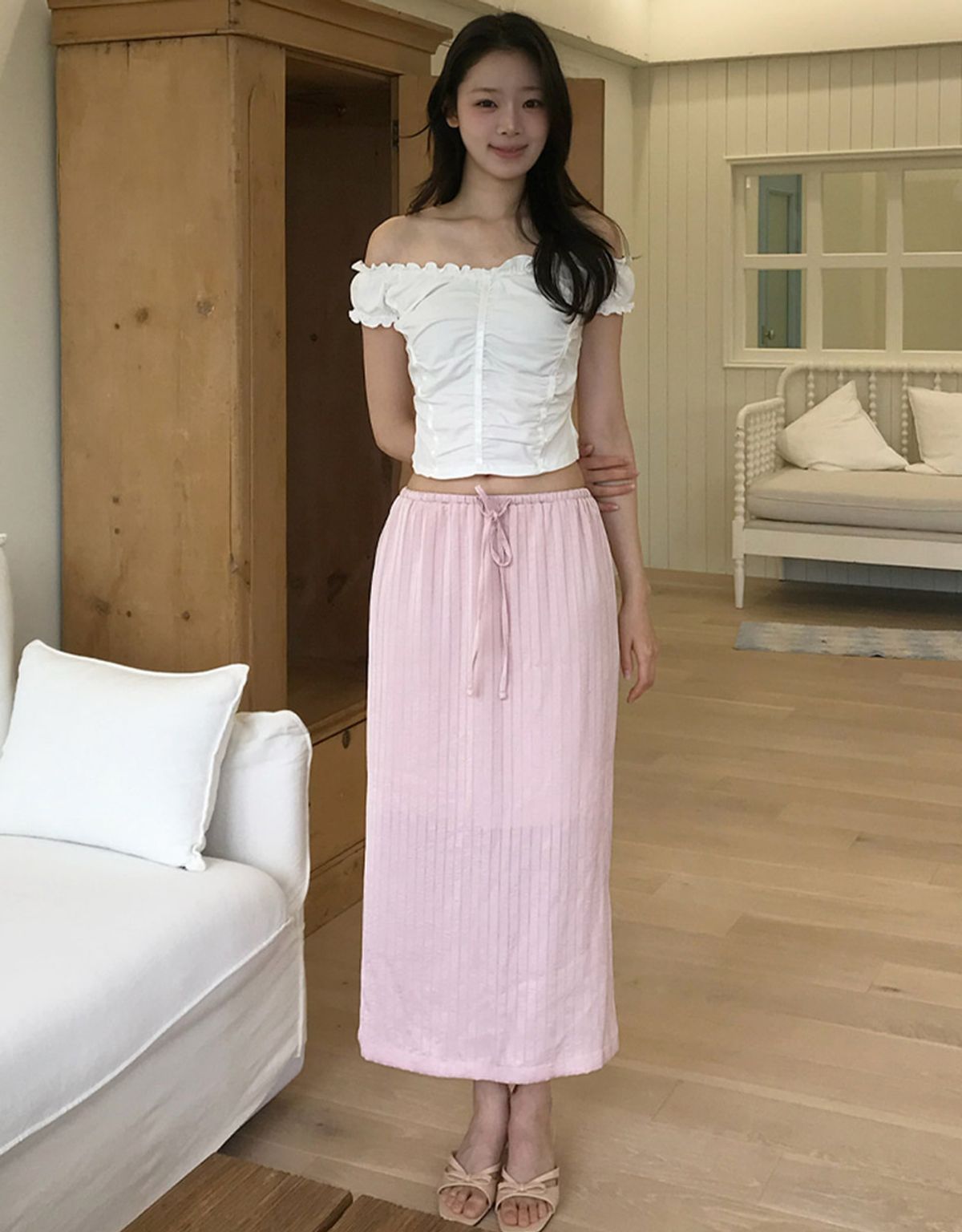 카인더베이비(KINDABABY) soft glow satin skirt - indi pink