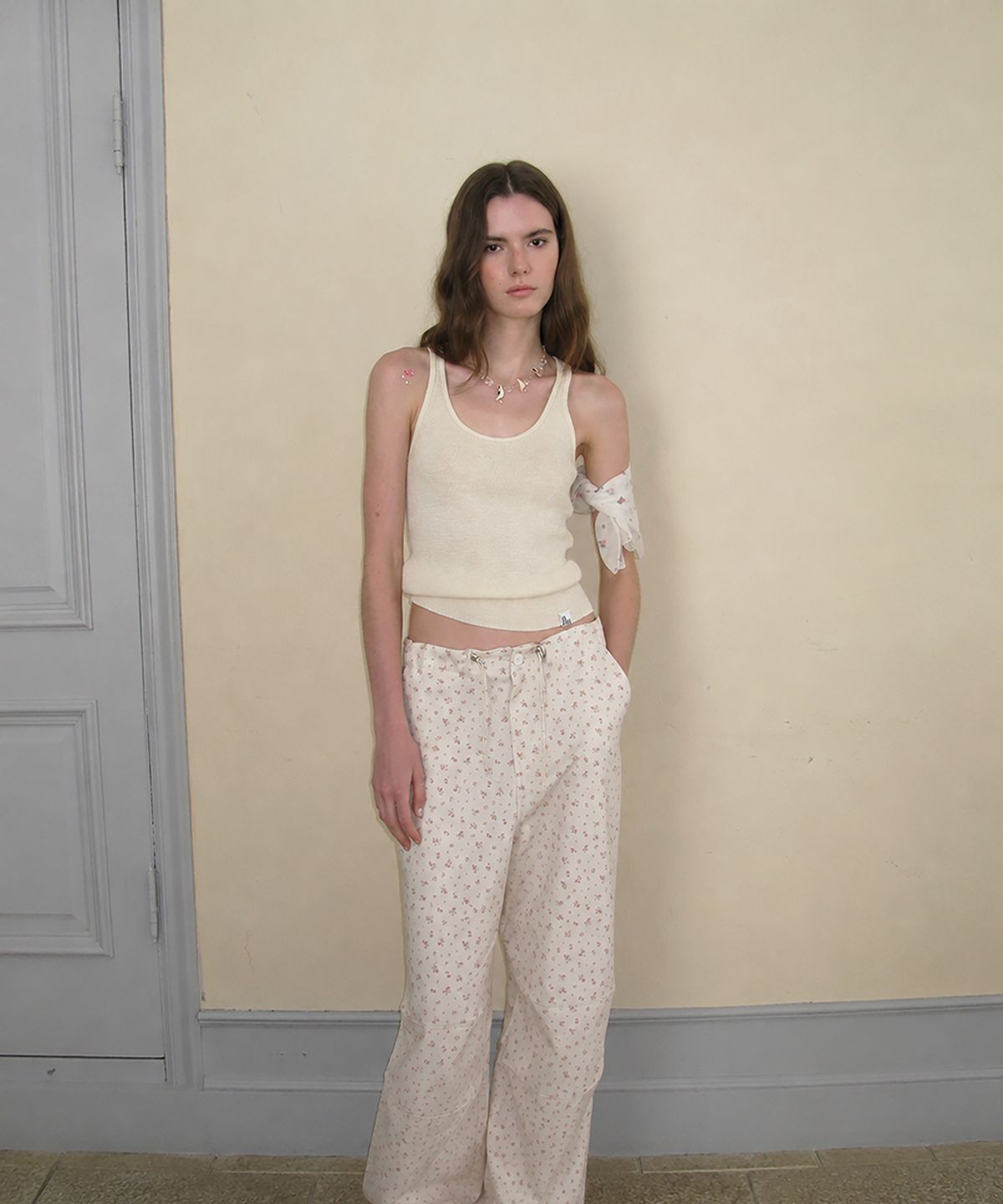 어패럴아카이브(APPAREL ARCHIVE) Halo layered knit sleeveless - Ivory