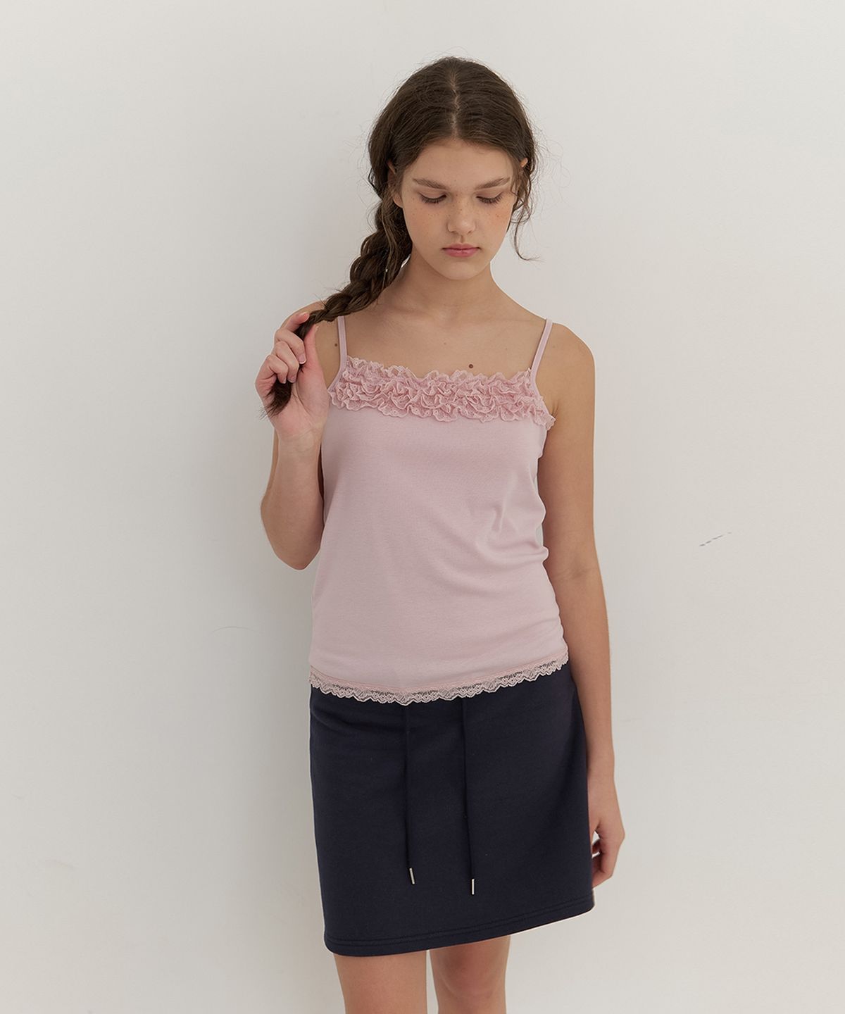 카인더베이비(KINDABABY) lace camisole top - muted rose