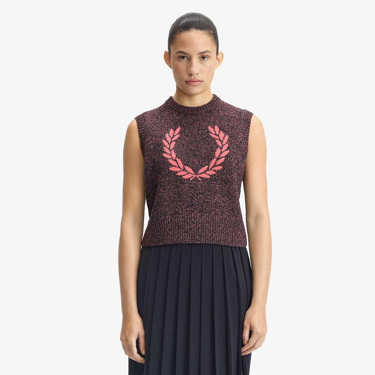프레드페리(FRED PERRY) [Womens] 트위스트 말 니트 베스트 - 플라밍고 탄 AFPF2531134-Z15