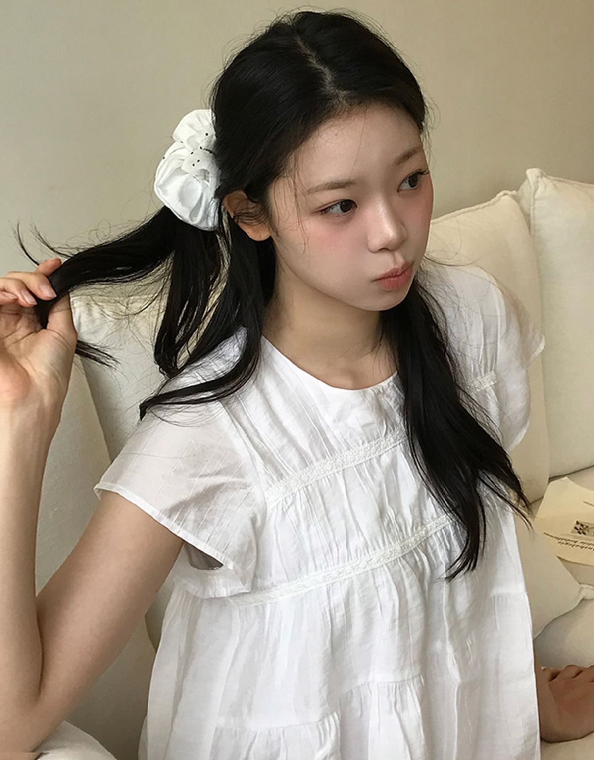 카인더베이비(KINDABABY) soft lace blouse - soft white