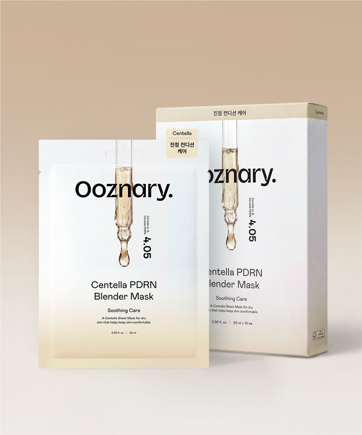 오우즈너리(OOZNARY) [10매] 수분진정 센텔라 PDRN 블렌더 시트 마스크 25ml, 1box